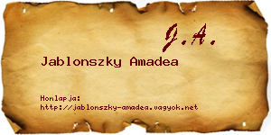 Jablonszky Amadea névjegykártya