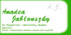 amadea jablonszky business card